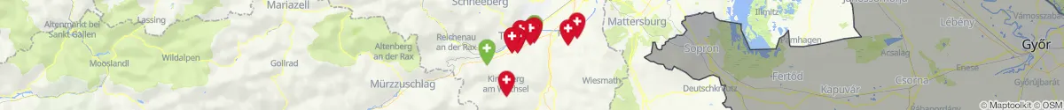 Kartenansicht für Apotheken-Notdienste in der Nähe von Wartmannstetten (Neunkirchen, Niederösterreich)